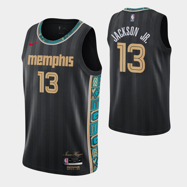 Men's Memphis Grizzlies #13 Jaren Jackson Jr. 2020-21 Black City Edition Stitched NBA Jersey